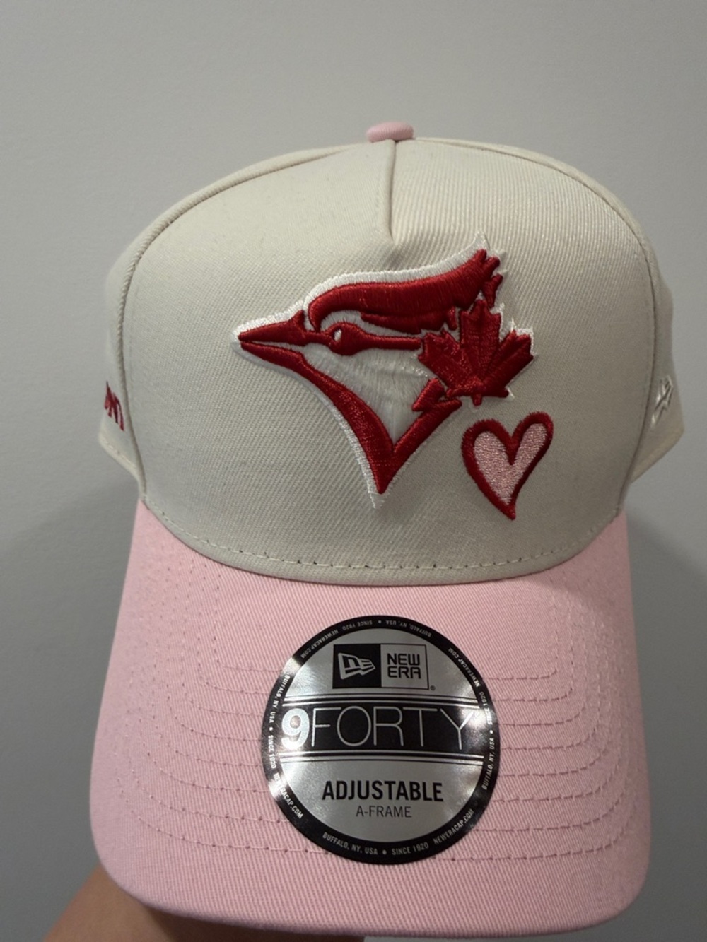 New Era Cream and Pink Toronto Blue Jays 9FORTY Cap